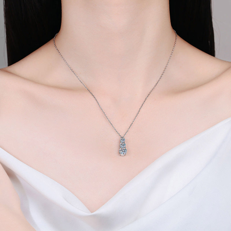 S925 sterling silver Moissanite Three lifetimes Necklace