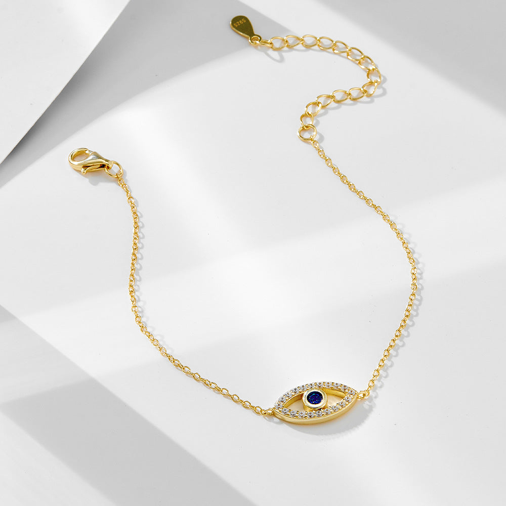 S925 Sterling Silver Zircon Devil's Eye Bracelet