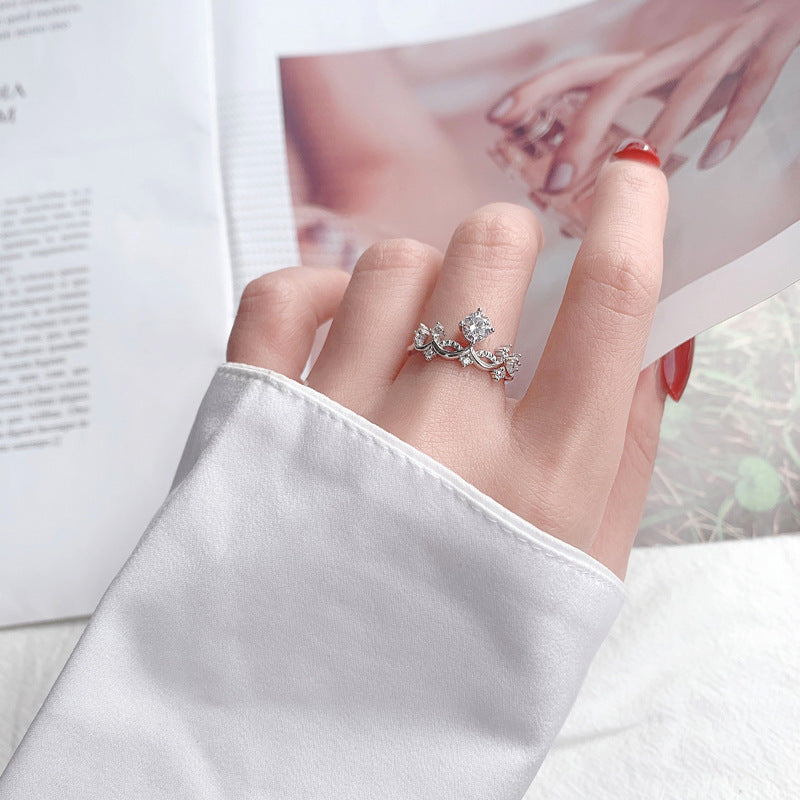 S925 Sterling Silver Moissanite Princess & Knight Couple Ring Set