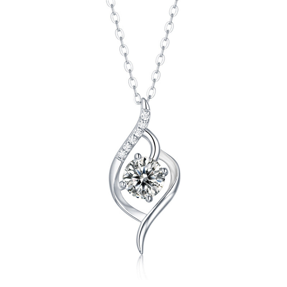 S925 Sterling Silver Necklace with Ultra-Sparkling Moissanite