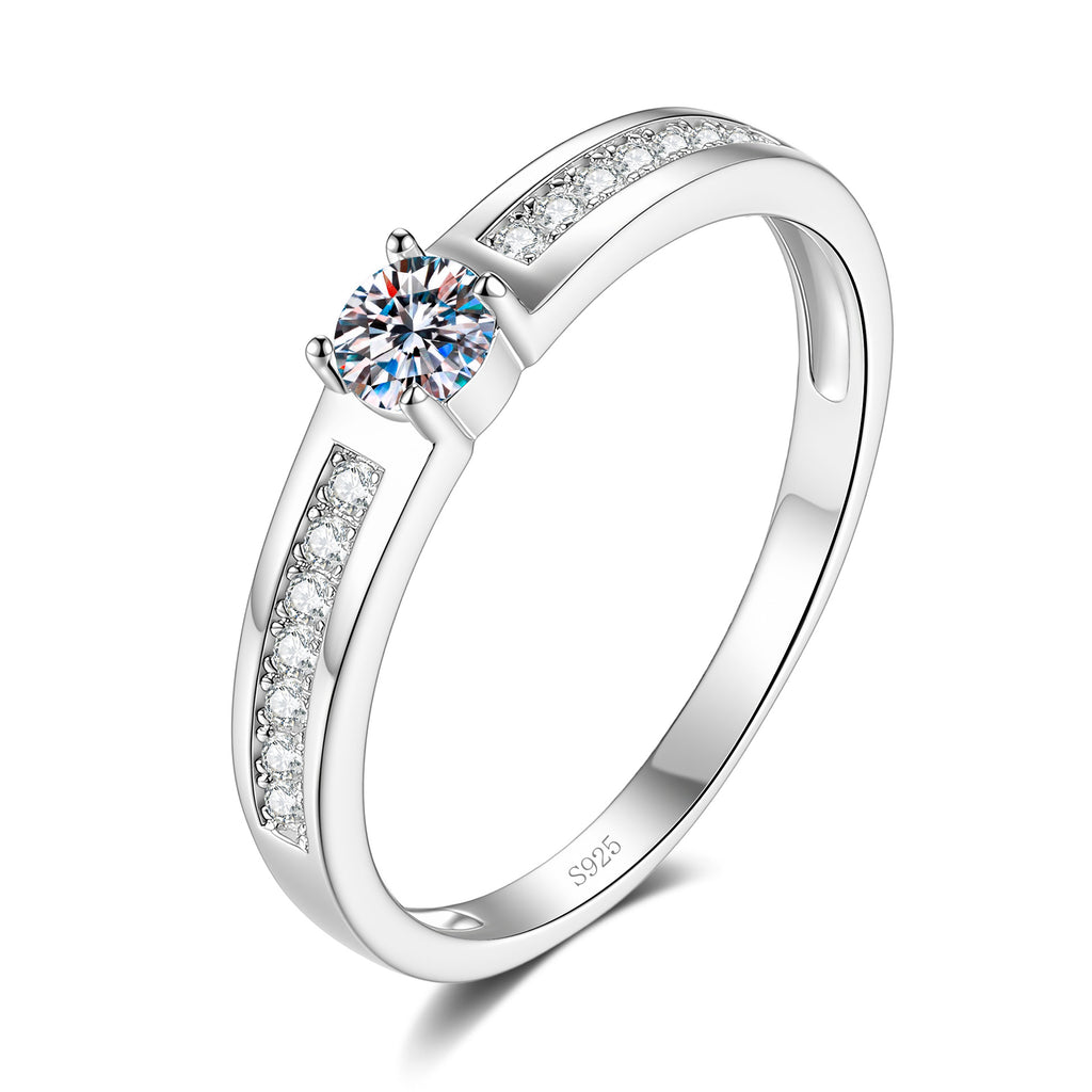S925 Silver Moissanite Couple's Ring Set