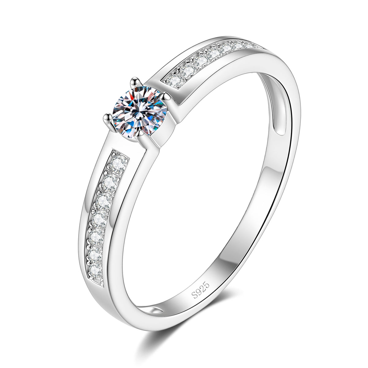 S925 Silver Moissanite Couple's Ring Set