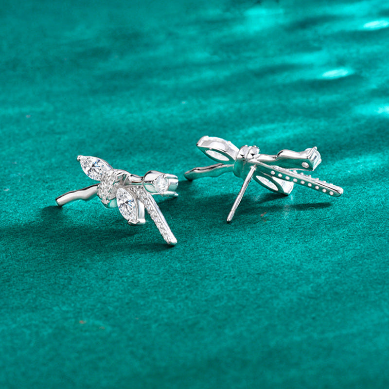 S925 Sterling Silver Marquise Moissanite Rose Lover Earrings