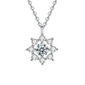 S925 Sterling Silver Moissanite SUNFLOWER Simple Pendant Necklace