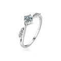 S925 Sterling Silver Classic Interwoven Four-Claw Moissanite Ring