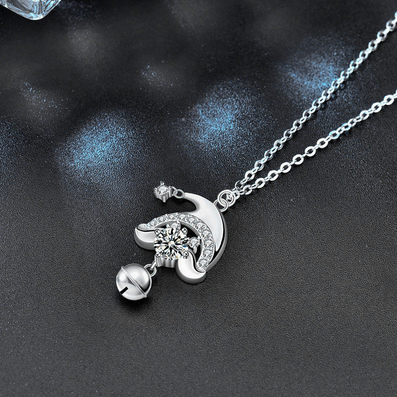 S925 Sterling Silver Moissanite Santa Claus Pendant Necklace