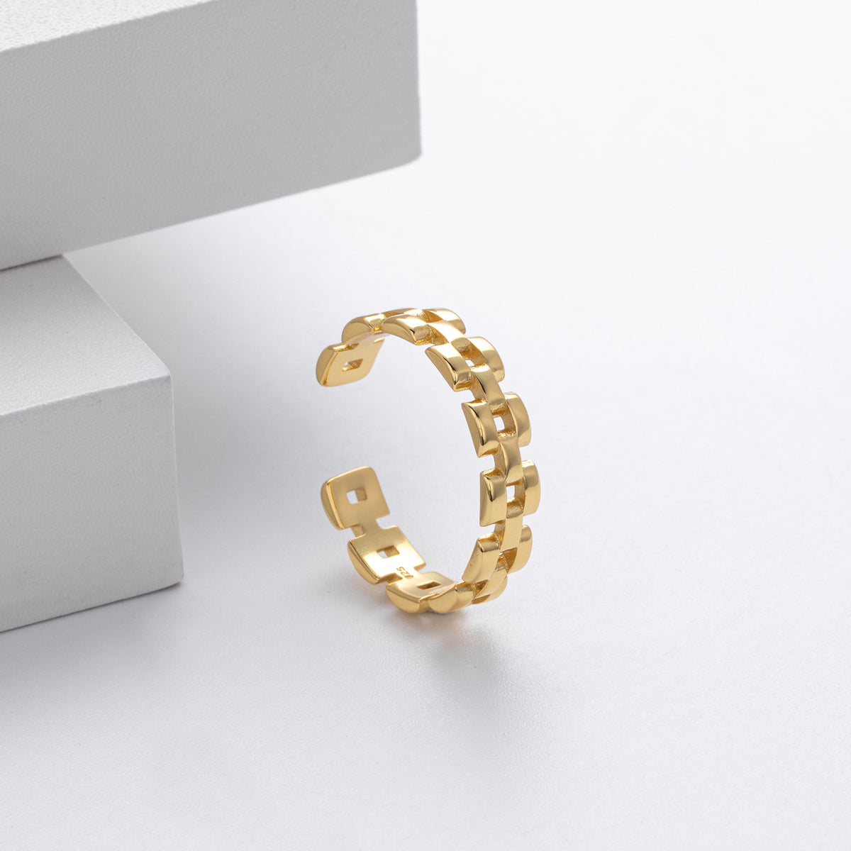 European and American retro S925 sterling silver chain ring, versatile, trendy, fashionable hip-hop style watch strap ring