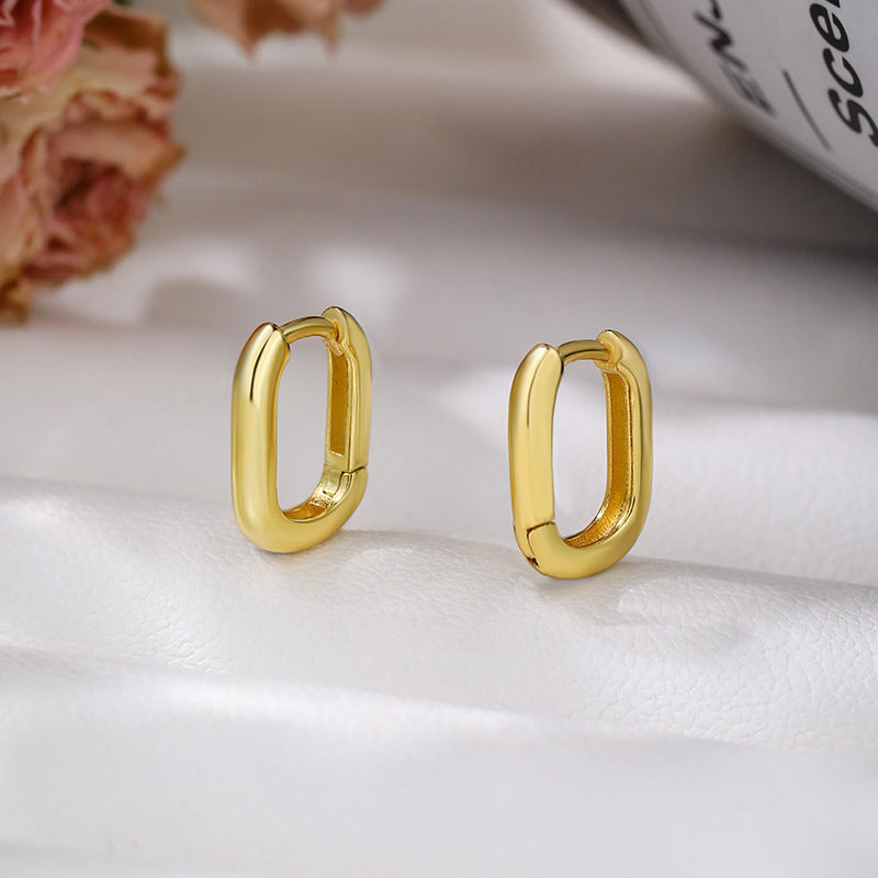 925 Silver Geometric U-Shaped Earrings
