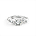 S925 Sterling Silver Moissanite Rose Ring