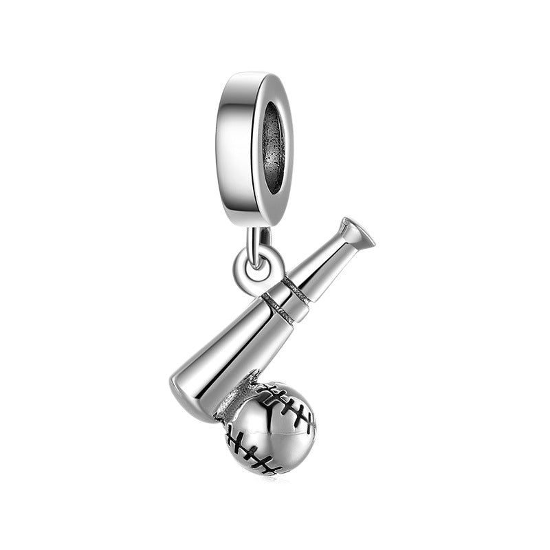 S925 Sterling Silver Baseball Bat Pendant