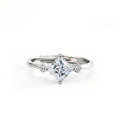 S925 Sterling Silver Princess Square Moissanite Ring