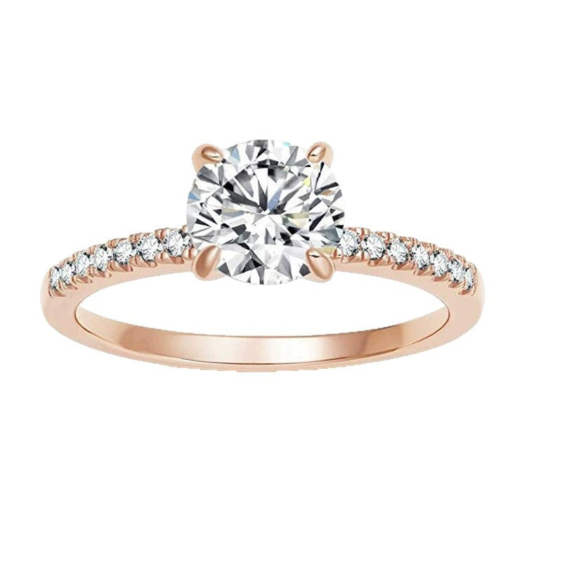 S925 silver four-claw 1.2-carat zircon silver ring