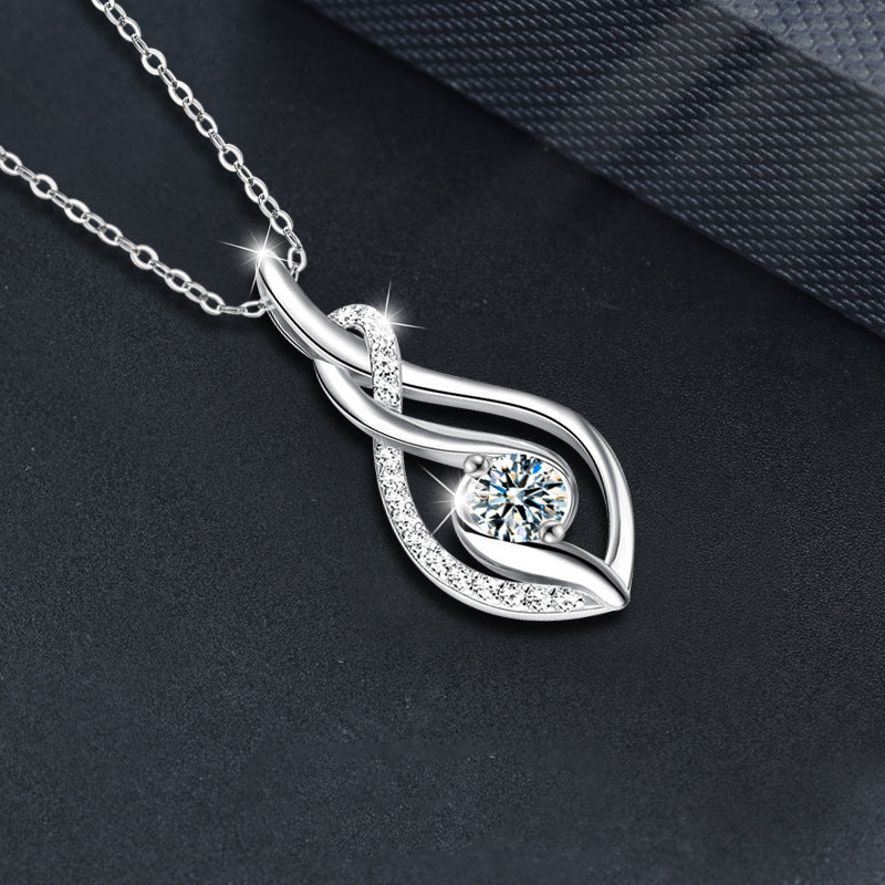S925 Sterling Silver Twist Moissanite Necklace