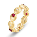 S925 Sterling Silver Gold-Plated Ruby Full Circle Ring