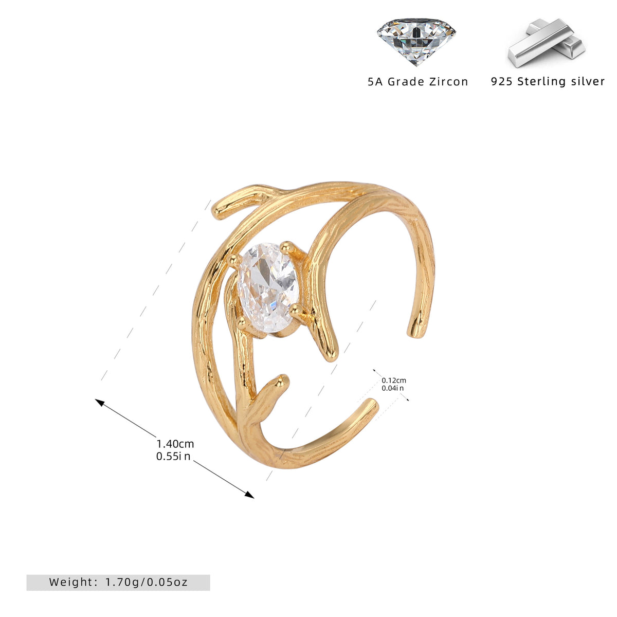 S925 Sterling Silver Ring, Korean Fashion Trendsetter, Exquisite Stone Setting, Adjustable Opening