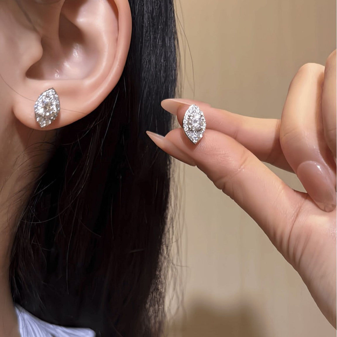 S925 Sterling Silver Evil Eye Moissanite Stud Earrings