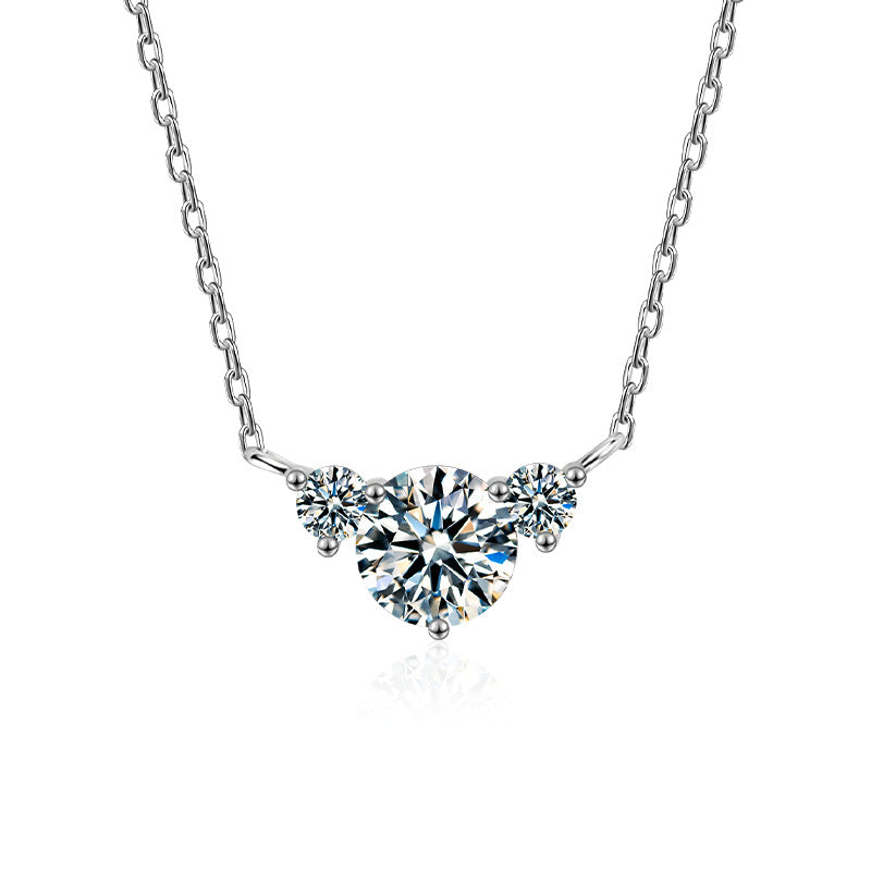 S925 Sterling Silver Moissanite Heart-Shaped Pendant Necklace