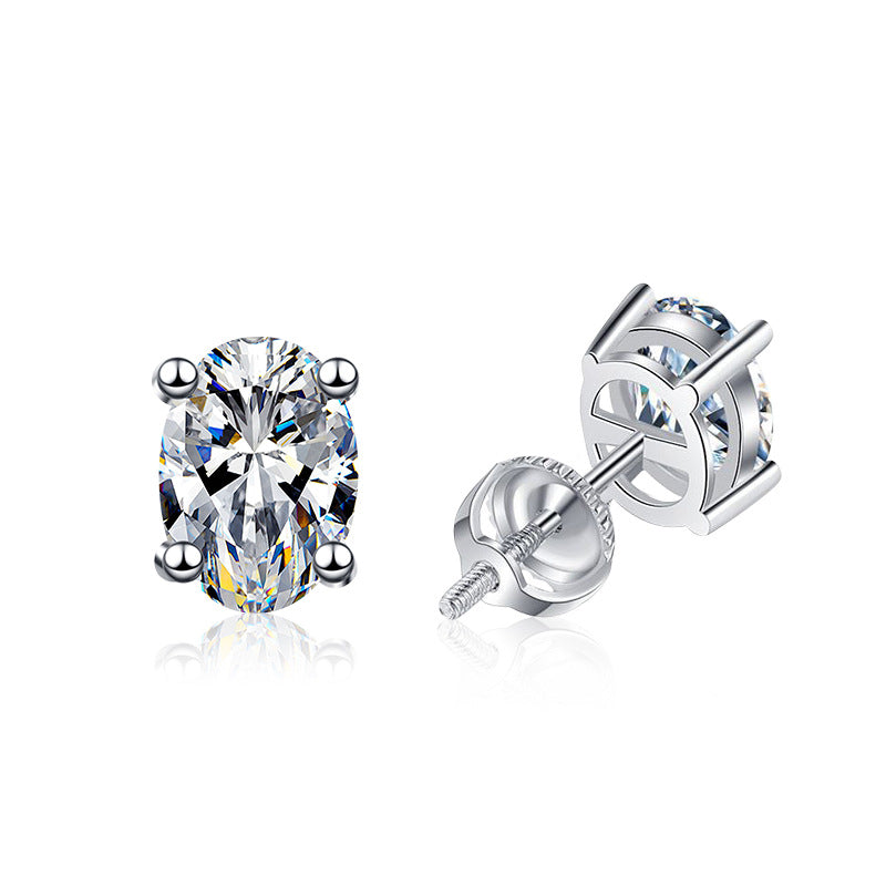 925 Sterling Silver Moissanite Pigeon Egg Spiral Earrings