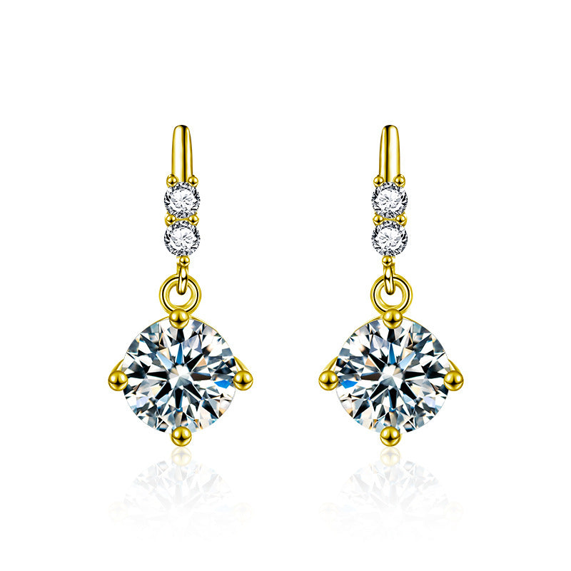 925 sterling silver tassel moissanite earrings