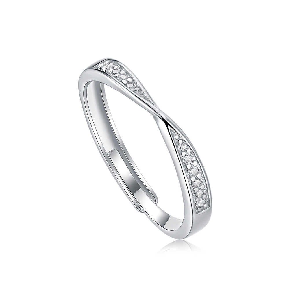 S925 Silver Moissanite Adjustable Möbius Couple's Ring