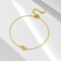 S925 Sterling Silver Electroplated 14K Gold Heart Shaped Love Bracelet