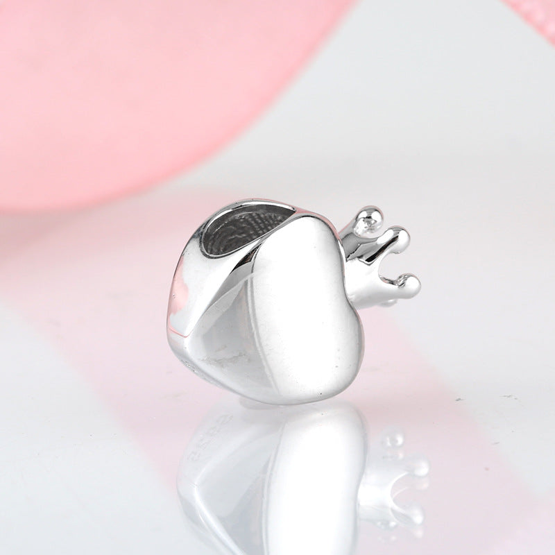 S925 Sterling Silver Valentine's Day Crown Heart-Shaped Pendant