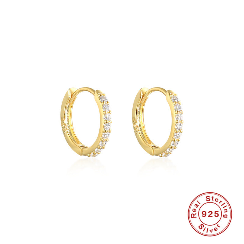925 Sterling Silver & Zircon Hoop Earrings (men and women)