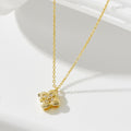 S925 Sterling Silver Zircon Inlaid Four-Leaf Clover Pendant Necklace