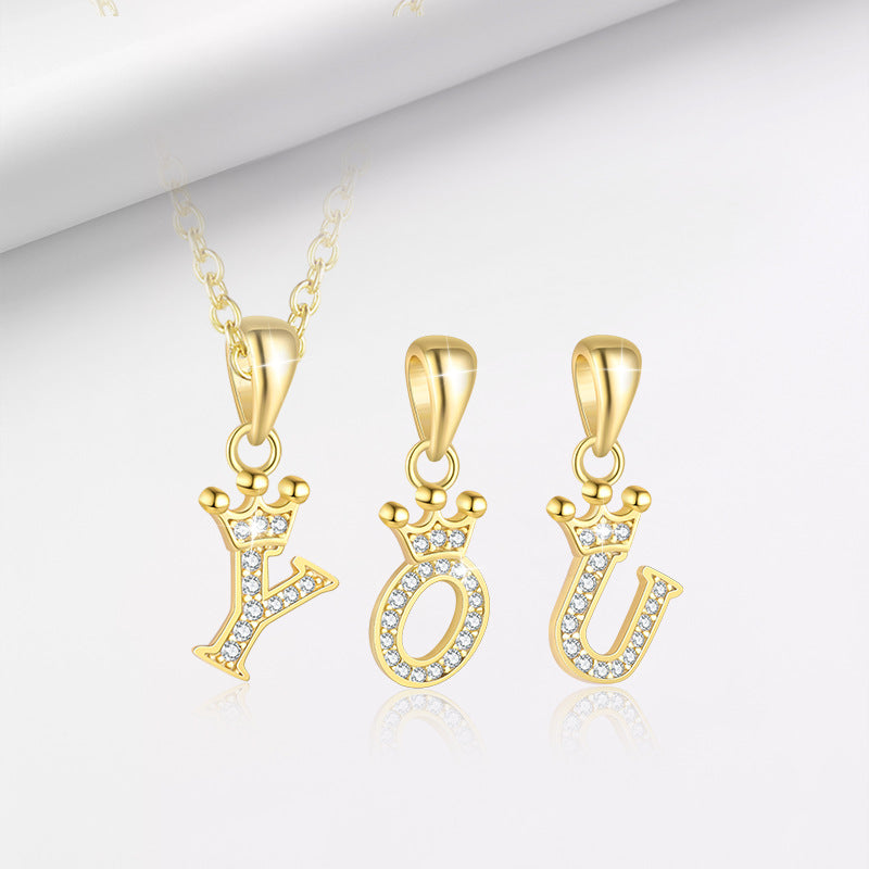 S925 Sterling Silver Pendant Set with Zircon