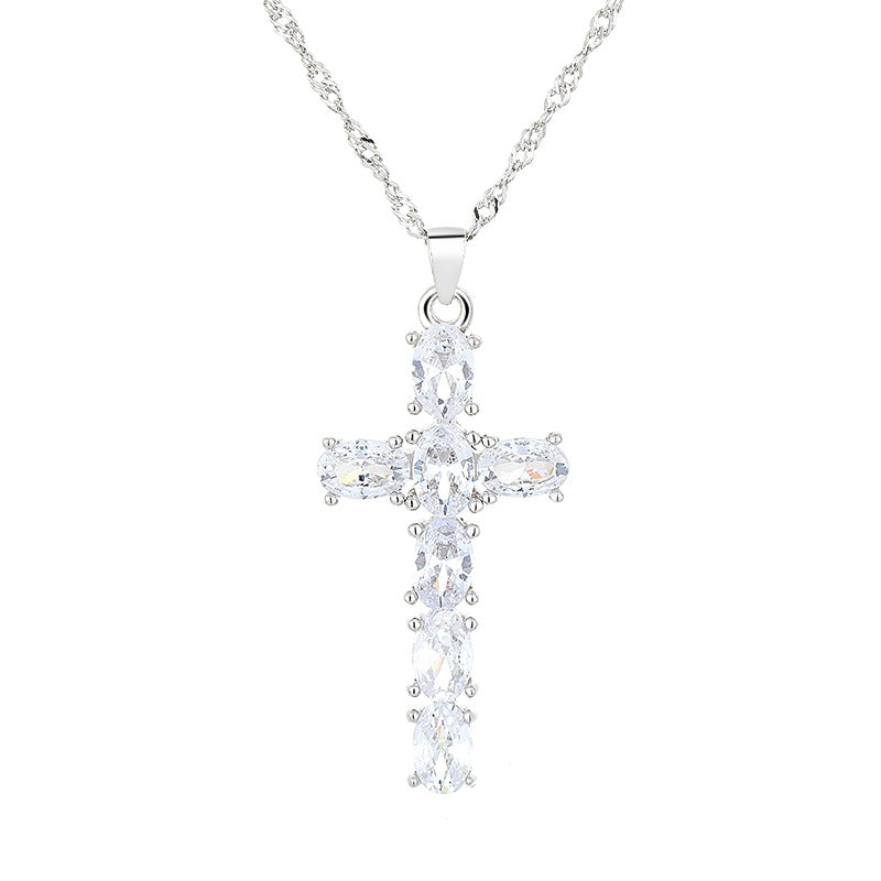 S925 Sterling Silver Halloween Cross Necklace