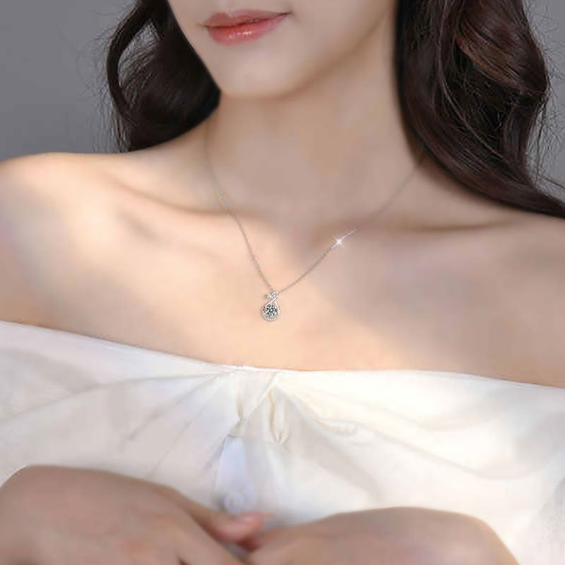 S925 Sterling Silver Moissanite Fishtail Necklace
