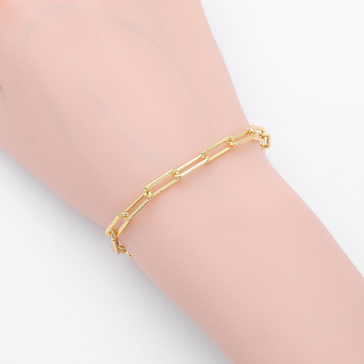 S925 Sterling Silver Openwork Paperclip Chain Bracelet
