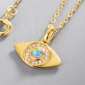 S925 Sterling Silver Gold-Plated Evil Eye Zircon-Inlaid Pendant Necklace