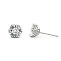 S925 Sterling Silver Moissanite Lace Six-Prong Stud Earrings