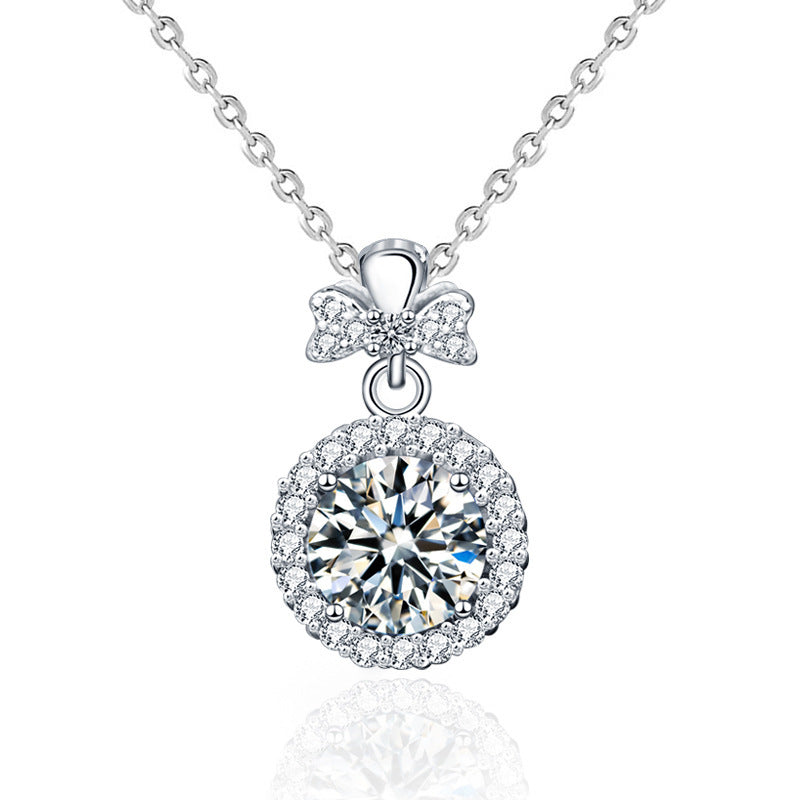 S925 Sterling Silver Moissanite Perfume Bottle Pendant Necklace