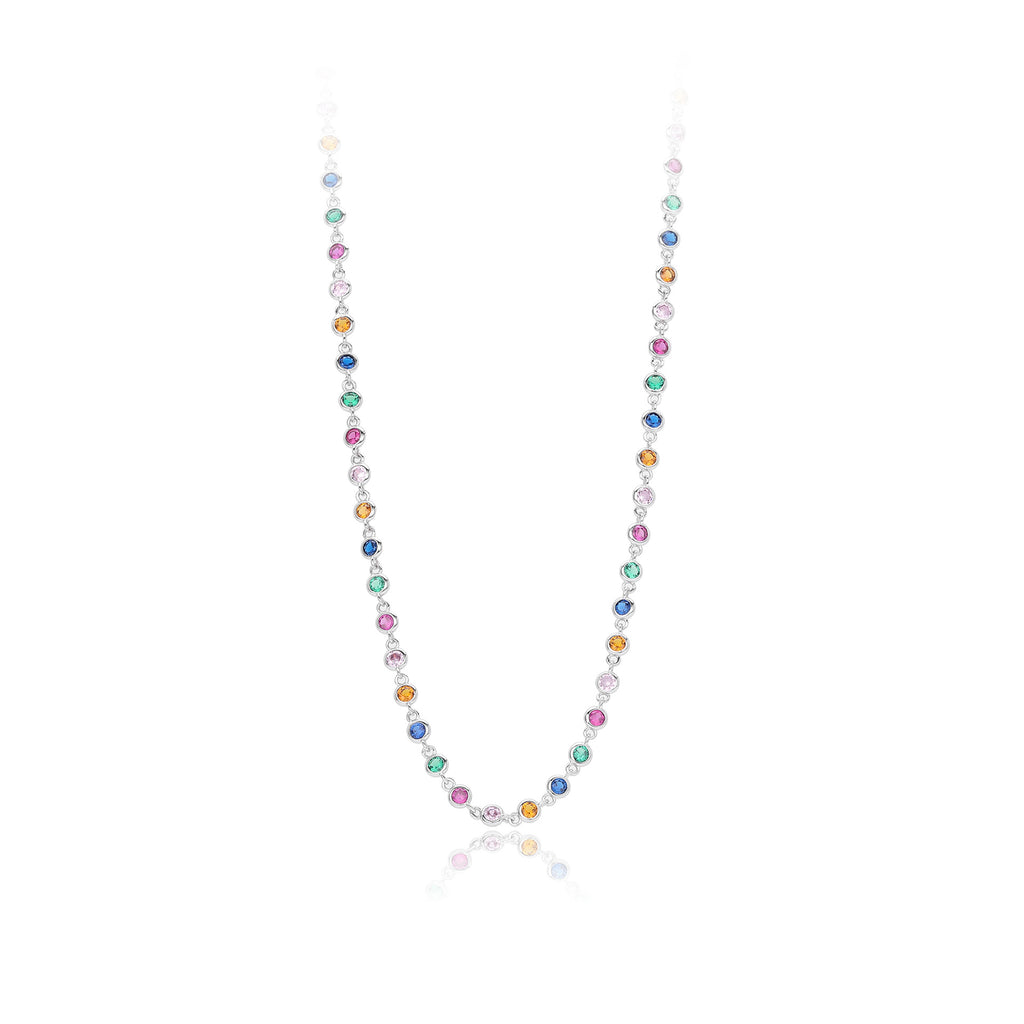 Dopamine Colored Zirconium Necklace in 925 Sterling Silver