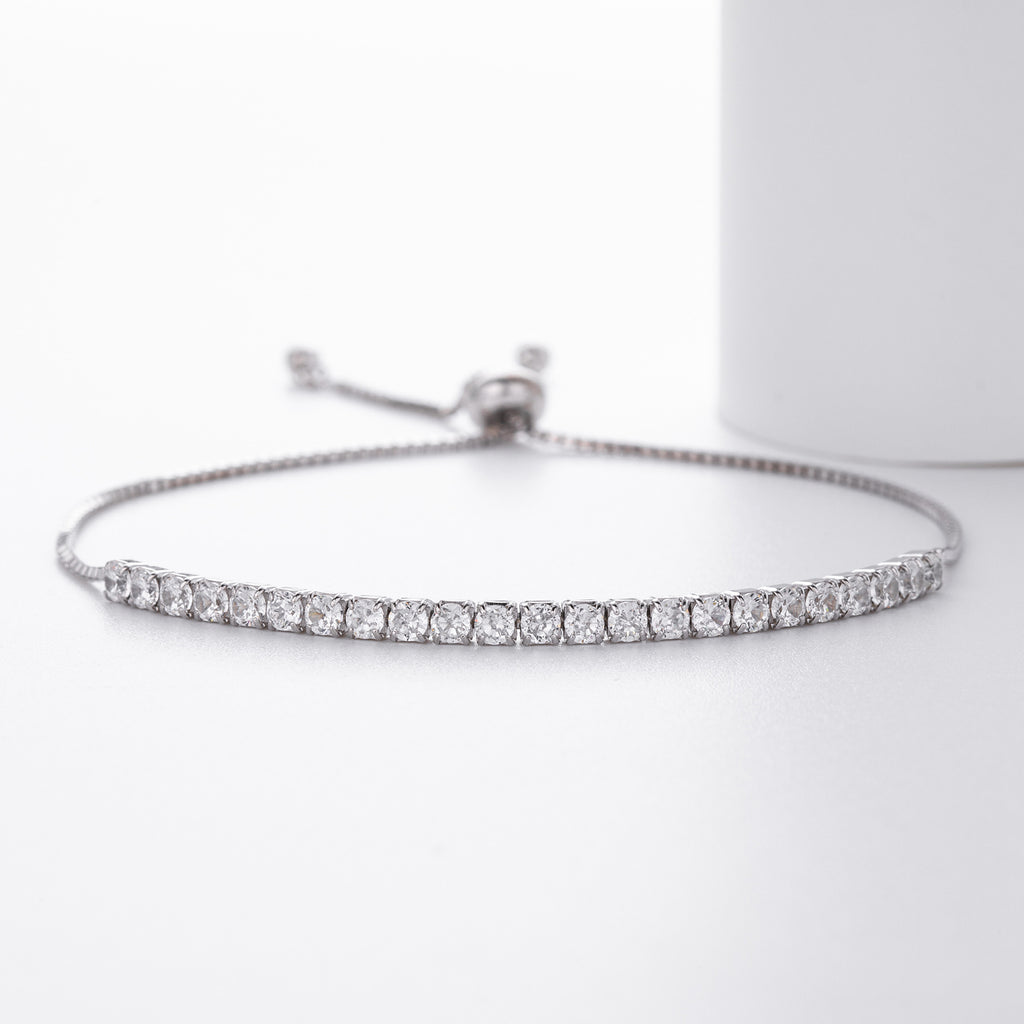S925 Sterling Silver Diamond-Accented Bracelet