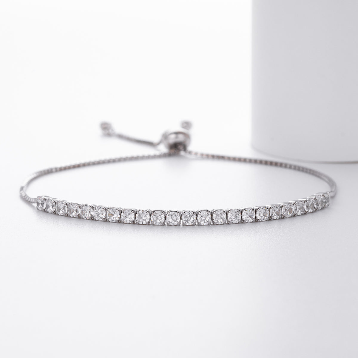 S925 Sterling Silver Diamond-Accented Bracelet