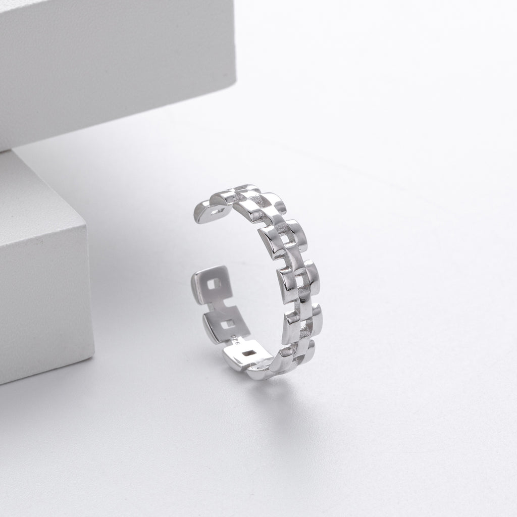 European and American retro S925 sterling silver chain ring, versatile, trendy, fashionable hip-hop style watch strap ring