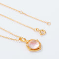 S925 Sterling Silver Gold-Plated Pink Enamel Bird Pendant Necklace