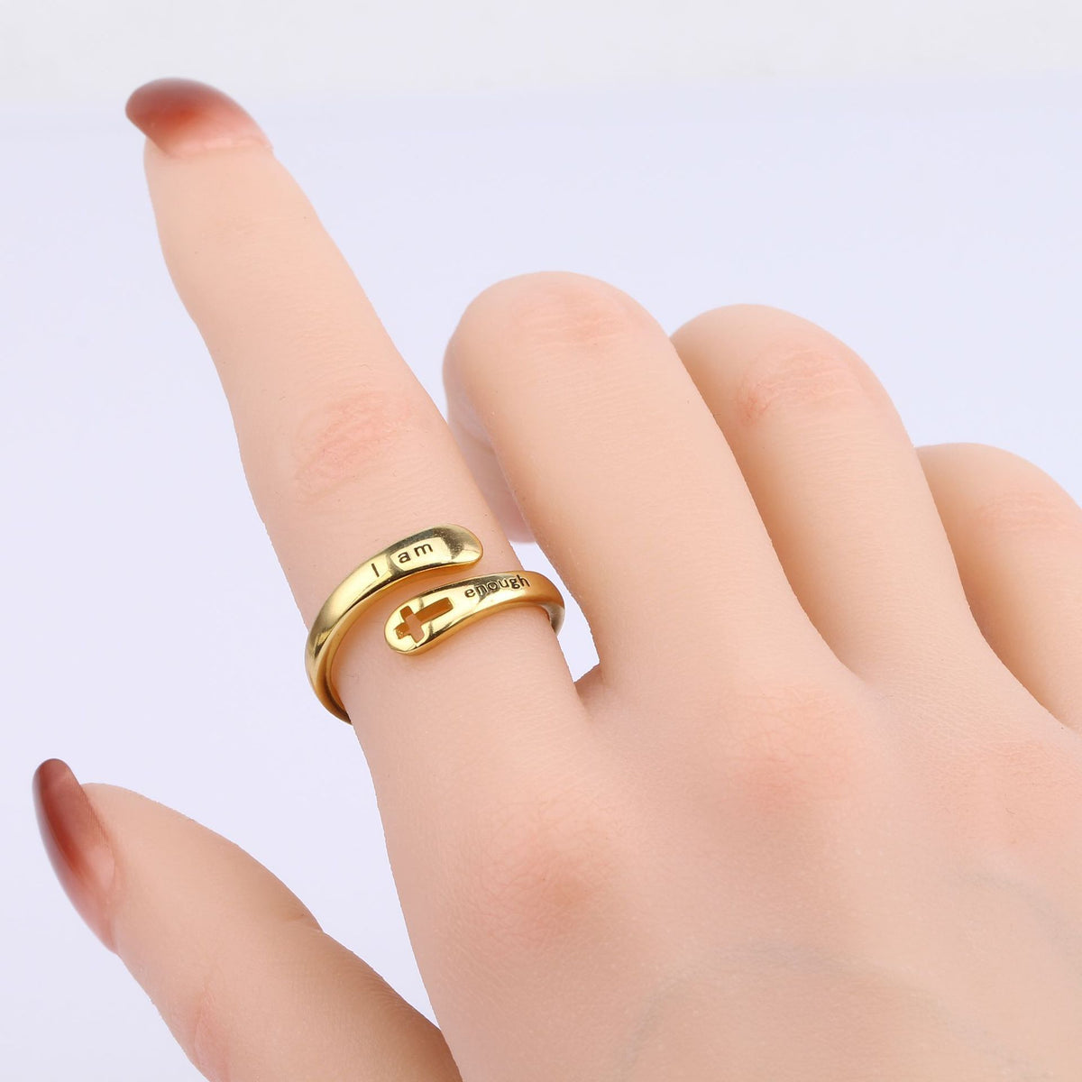 S925 Sterling Silver Openwork Cross Ring