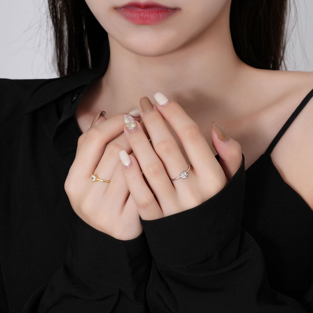 S925 Sterling Silver Zircon Open Ring