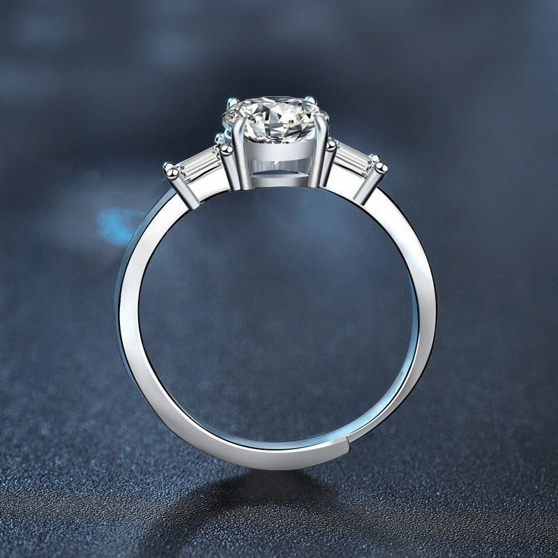 S925 Sterling Silver Classic Moissanite Ring