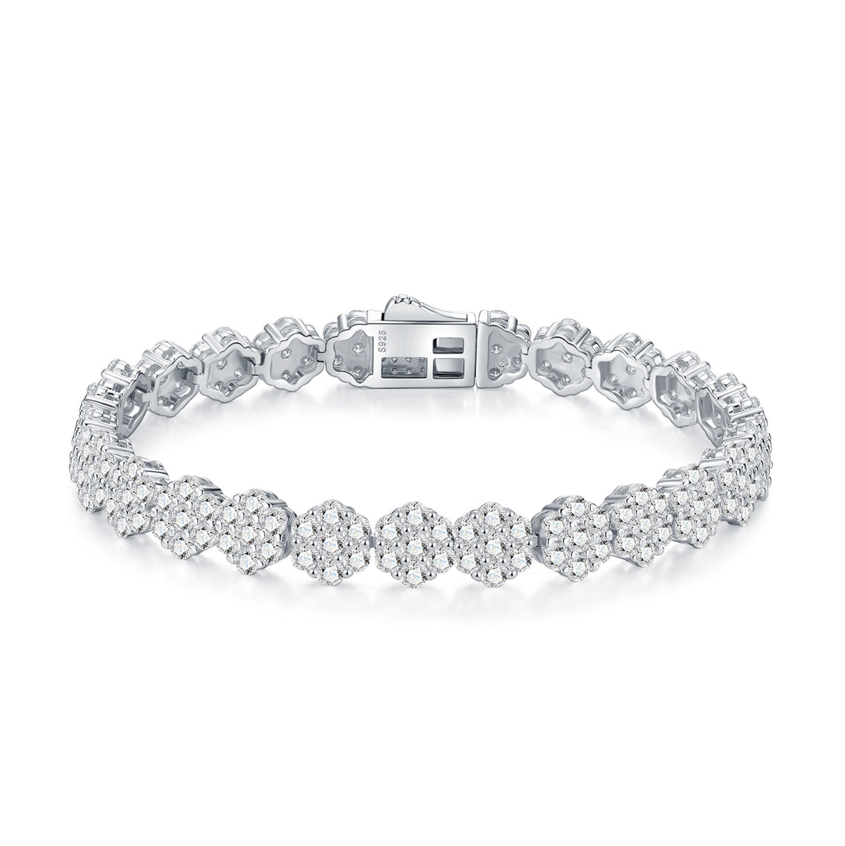 New S925 silver bracelet fully set with moissanite