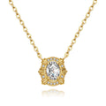Vintage Oval Moissanite Pendant Necklace in 925 Sterling Silver