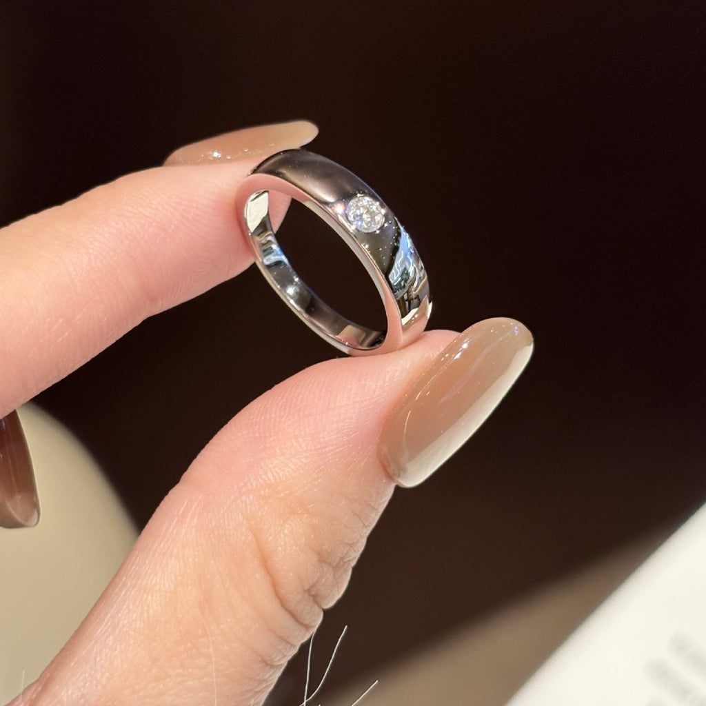 S925 Silver Moissanite Couple Rings