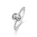 925 Sterling Silver Oval Moissanite Ring