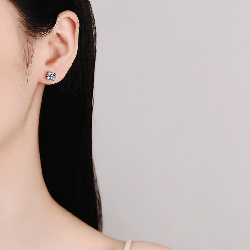 Classic Four-Prong Moissanite Stud Earrings