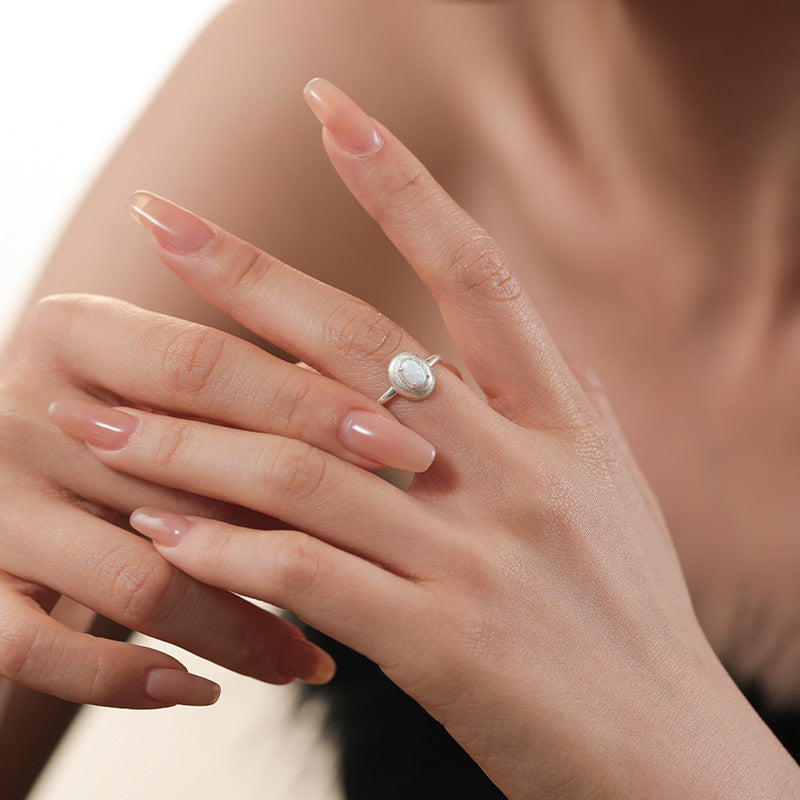 S925 Sterling Silver Opal Ring