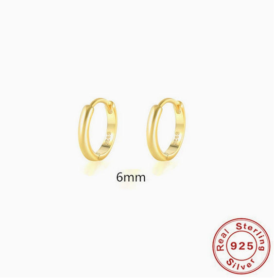 S925 Sterling Silver Geometric Hoop Earrings